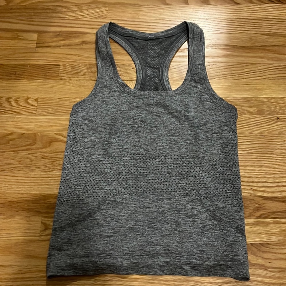 Lululemon swiftly tank top race length size 0 slate grey